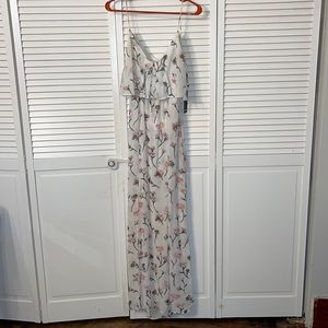 Forever 21 White Floral Maxi Dress sz small
